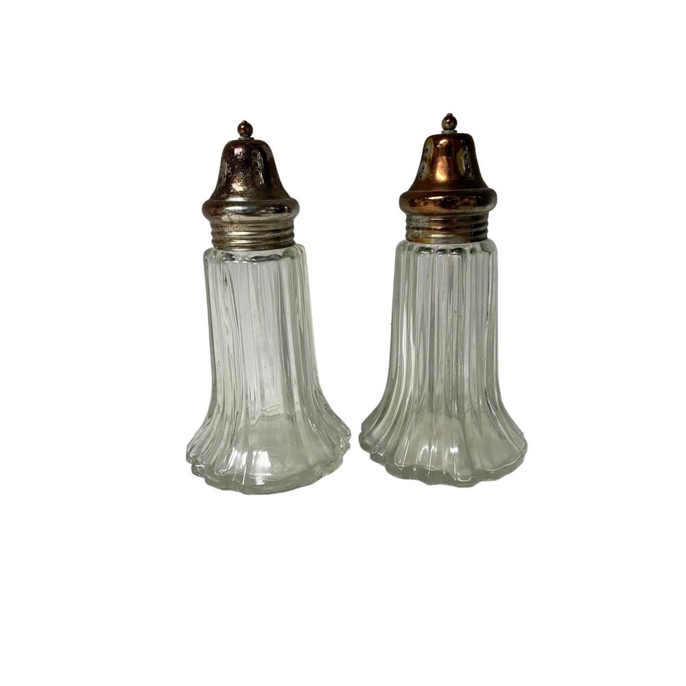 Vintage Leonard Crystal Silver Plate Salt/Pepper Shaker (Set) - Picture 2 of 12